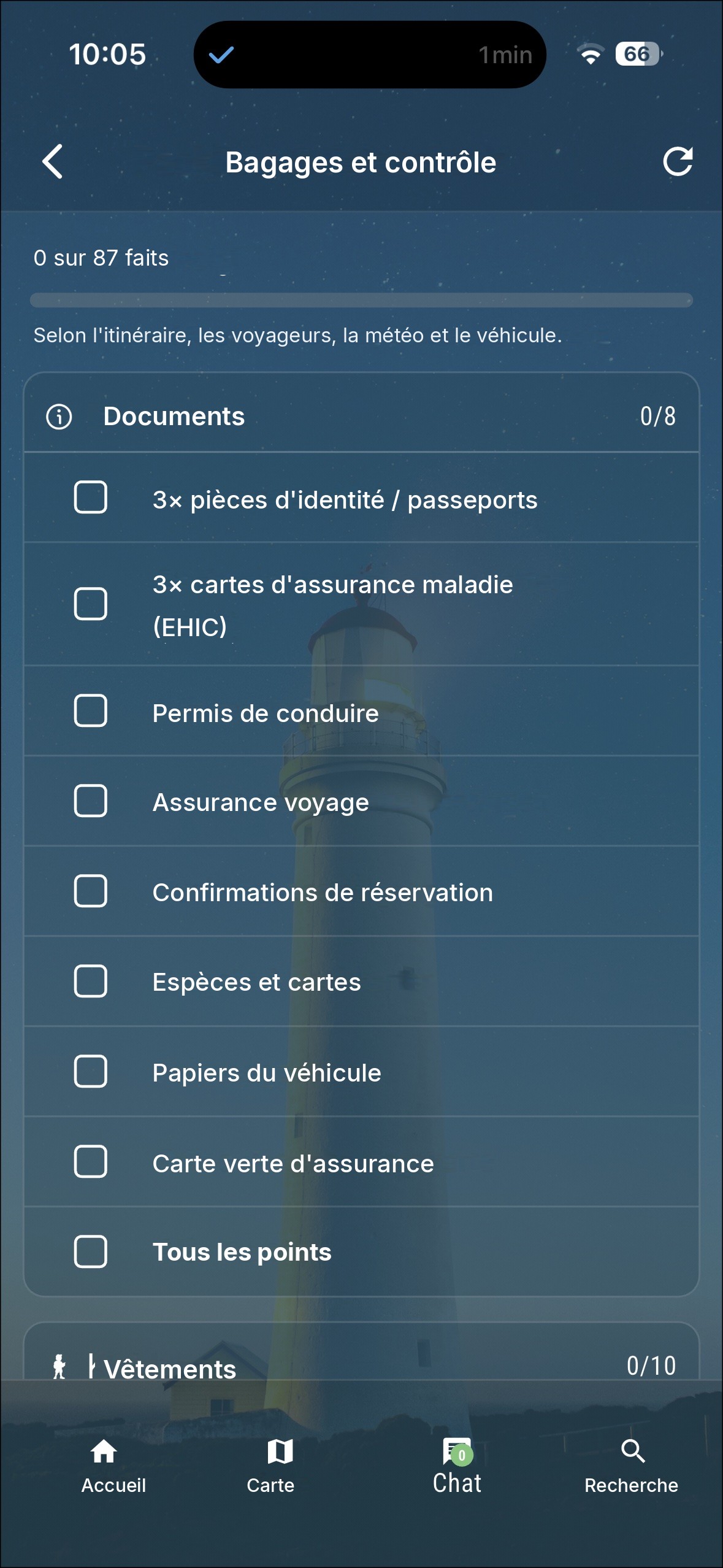 Bagages et contrôle